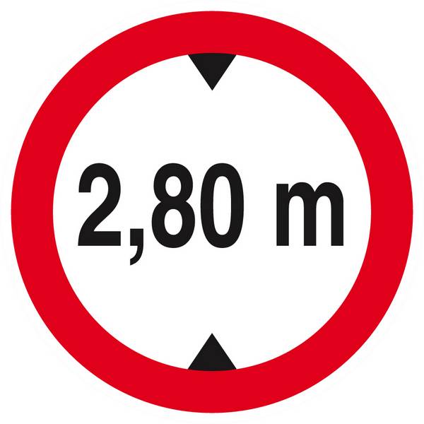 Panneau rigide INTERDIT AUX VEHICULES DE PLUS DE 2.80M DE HAUT D.80mm TALIAPLAST - 624277