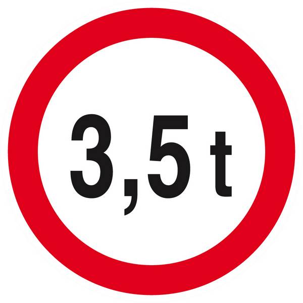 Panneau rigide INTERDIT AUX PLUS DE +3.5 TONNES D.80mm TALIAPLAST - 624283