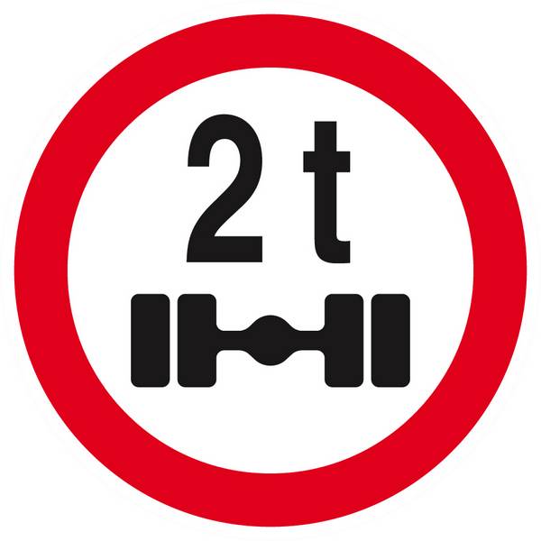 Panneau rigide INTERDIT VEHICULES PESANT S/UN ESSIEU + DE 2 T. D.80mm TALIAPLAST - 624288