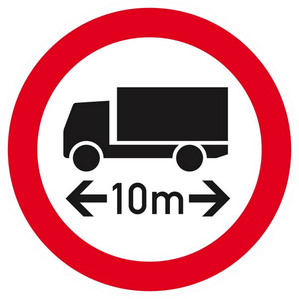 Panneau rigide INTERDIT AUX VEHICULES DE PLUS DE 10M DE LONG D.80mm TALIAPLAST - 624289