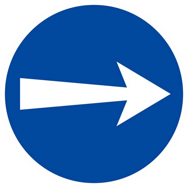 Panneau rigide SENS OBLIGATOIRE (vers la droite) D.80mm TALIAPLAST - 624527