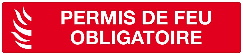 PERMIS DE FEU OBLIGATOIRE 330x75mm TALIAPLAST - 625119