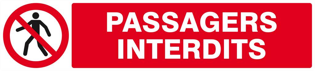 Panneau rigide PASSAGERS INTERDITS 330x75mm TALIAPLAST - 625202