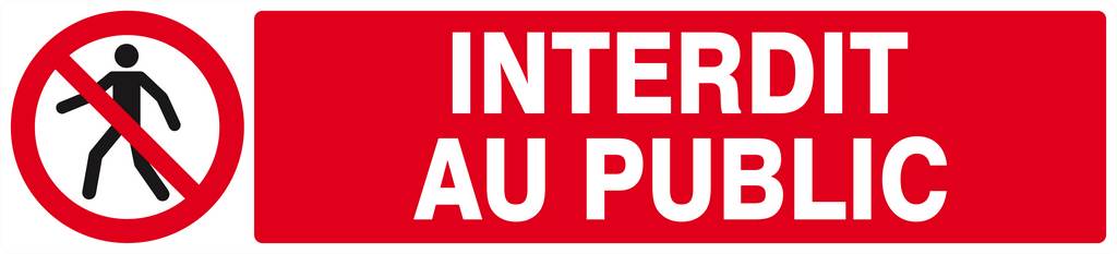 Panneau rigide INTERDIT AU PUBLIC 330x75mm TALIAPLAST - 625208