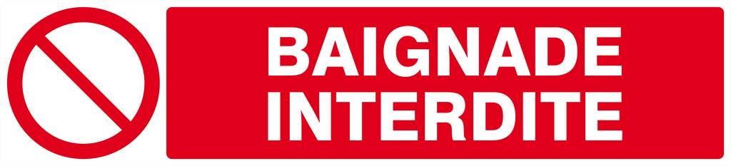 Panneau rigide BAIGNADE INTERDITE 330x75mm TALIAPLAST - 625218
