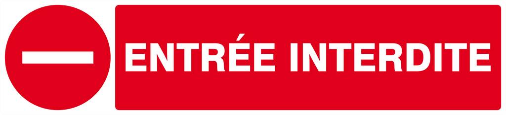 Panneau rigide ENTREE INTERDITE 330x75mm TALIAPLAST - 625225
