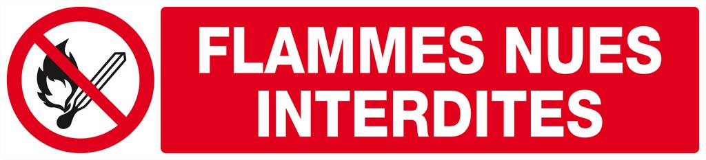 Panneau rigide FLAMMES NUES INTERDITES 330x75mm TALIAPLAST - 625226