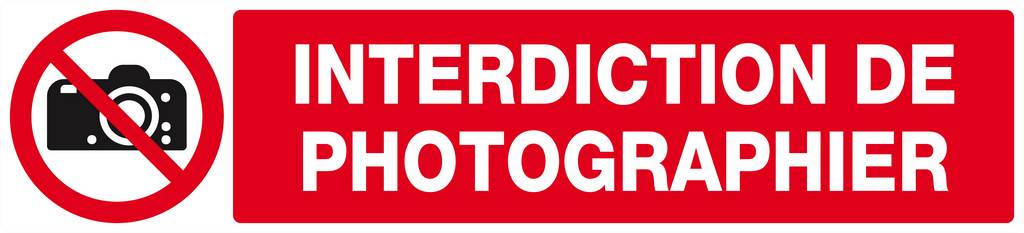 Panneau rigide INTERDICTION DE PHOTOGRAPHIER 330x75mm TALIAPLAST - 625231