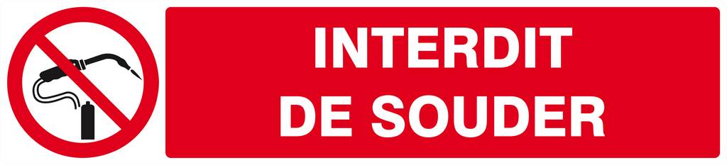 Panneau rigide INTERDIT DE SOUDER 330x75mm TALIAPLAST - 625232
