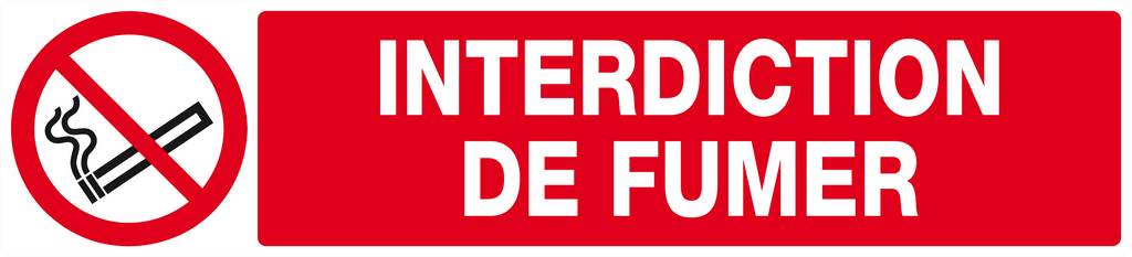 Panneau rigide INTERDICTION DE FUMER 330x75mm TALIAPLAST - 625236
