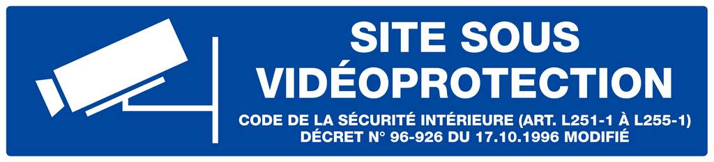 Panneau rigide SITE SOUS VIDEOPROTECTION 330x75mm TALIAPLAST - 625237