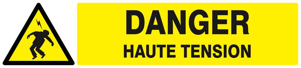 Panneau rigide DANGER HAUTE TENSION 330x75mm TALIAPLAST - 625302