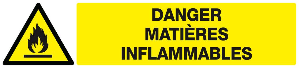 Panneau rigide DANGER, MATIERES INFLAMMABLES 330X75mm TALIAPLAST - 625303