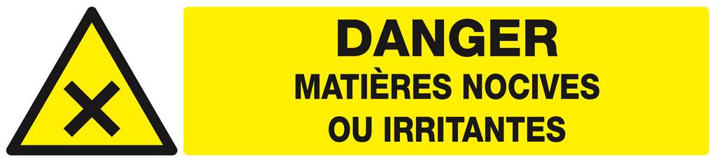Panneau rigide DANGER MATIERES NOCIVES OU IRRITANTES 330x75mm TALIAPLAST - 625306