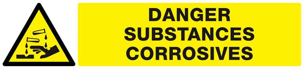 Panneau rigide DANGER, SUBSTANCES CORROSIVES 330x75mm TALIAPLAST - 625309