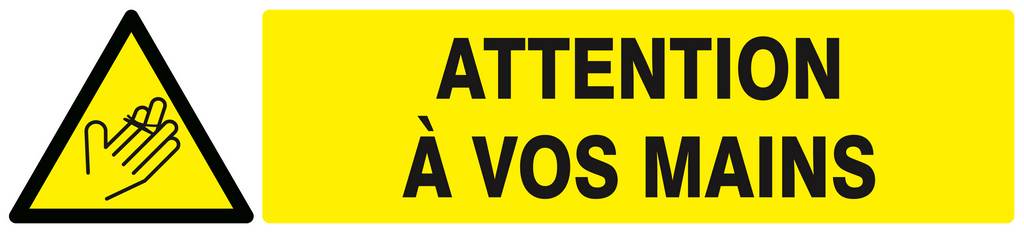 Panneau rigide DANGER, ATTENTION A VOS MAINS 330x75mm TALIAPLAST - 625311