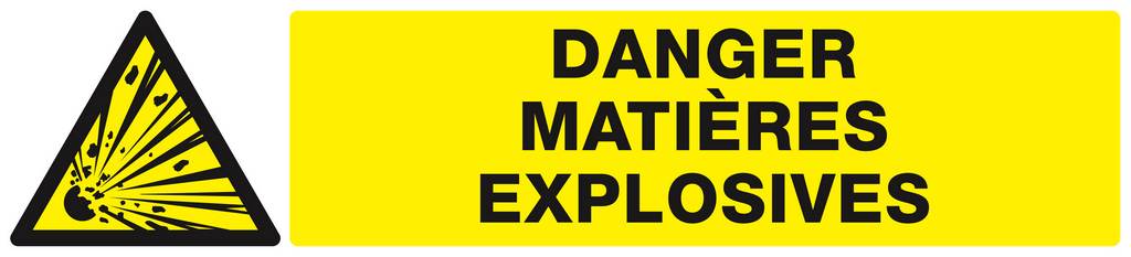 Panneau rigide DANGER, MATIERES EXPLOSIVES 330X75mm TALIAPLAST - 625312