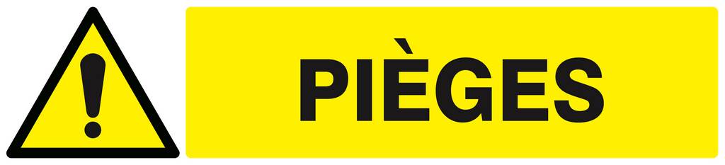 Panneau rigide DANGER PIEGES 330x75mm TALIAPLAST - 625321