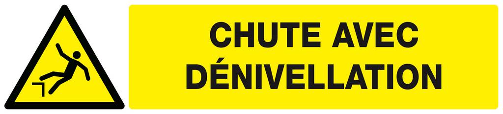 Panneau rigide DANGER, CHUTE AVEC DENIVELLATION 330X75MM TALIAPLAST - 625327
