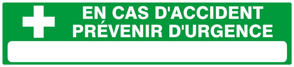 PANNEAU EN CAS D'ACCIDENT PREVENIR D'URGENCE 330X75MM TALIAPLAST - 625412