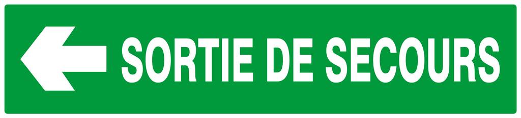 PANNEAU SORTIE DE SECOURS FLECHE A GAUCHE 330X75MM TALIAPLAST - 625414