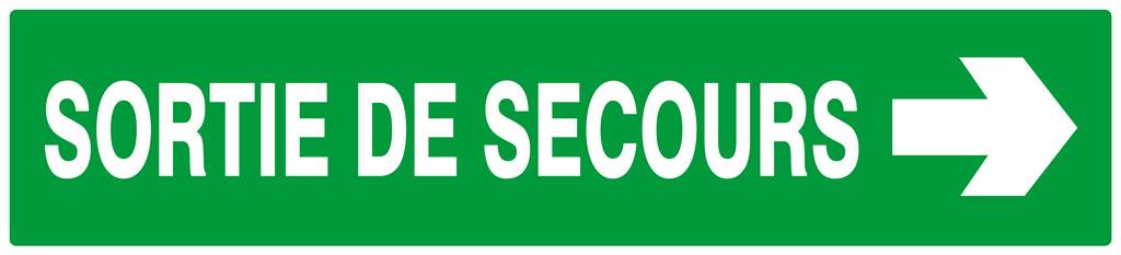 PANNEAU SORTIE DE SECOURS FLECHE A DROITE 330X75MM TALIAPLAST - 625415