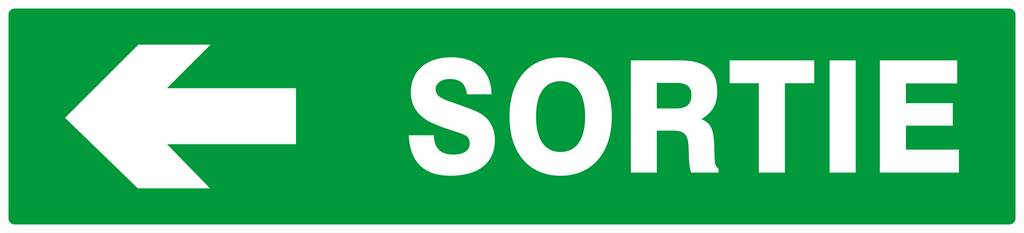 PANNEAU SORTIE FLECHE A GAUCHE 330X75MM TALIAPLAST - 625418