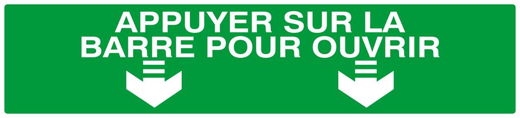 PANNEAU APPUYER SUR LA BARRE POUR OUVRIR 330X75MM TALIAPLAST - 625421