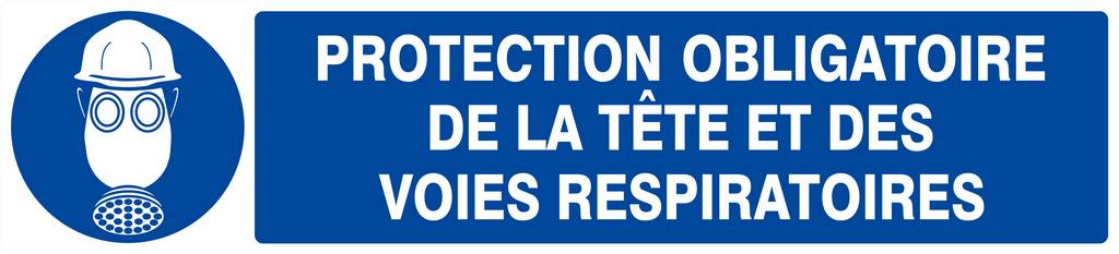 PANNEAU PROTECTION OBLIGAT. TETE/VOIES RESPIRATOIRES 330X75MM TALIAPLAST - 625506
