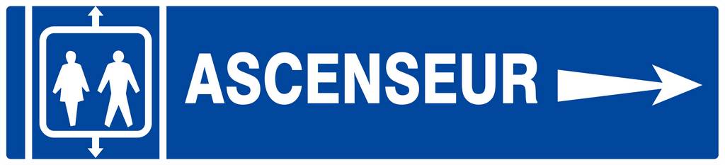 Panneau rigide ASCENSEUR FLECHE A DROITE 330X75MM TALIAPLAST - 625603