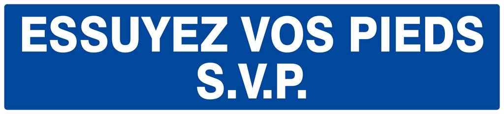 Panneau rigide ESSUYEZ VOS PIEDS S.V.P 330X75MM TALIAPLAST - 625617