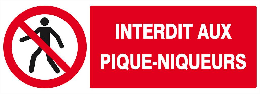 Panneau rigide INTERDIT AUX PIQUE-NIQUEURS 330X120MM TALIAPLAST - 626207