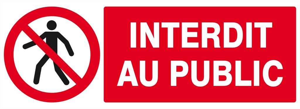 Panneau rigide INTERDIT AU PUBLIC 330X120MM TALIAPLAST - 626208