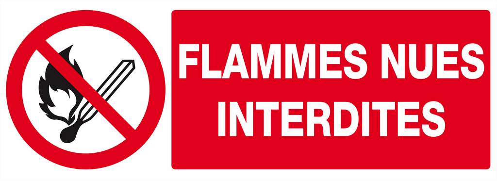 Panneau rigide FLAMMES NUES INTERDITES 330X120MM TALIAPLAST - 626226