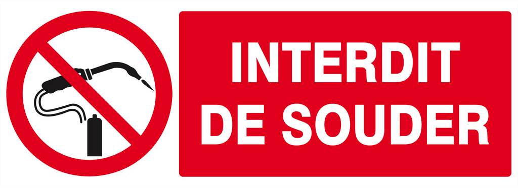 Panneau rigide INTERDIT DE SOUDER 330X120MM TALIAPLAST - 626232