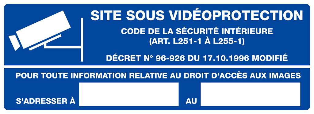 Panneau rigide SITE SOUS VIDEOPROTECTION 330X120MM TALIAPLAST - 626238