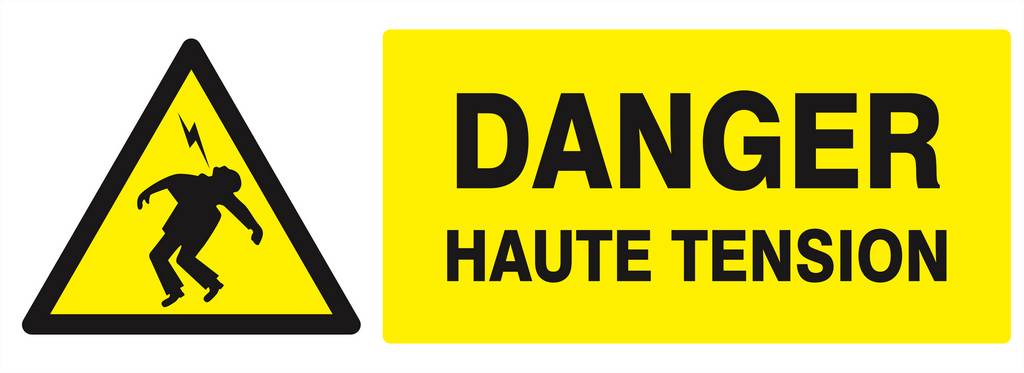 Panneau rigide DANGER HAUTE TENSION 330X120MM TALIAPLAST - 626302