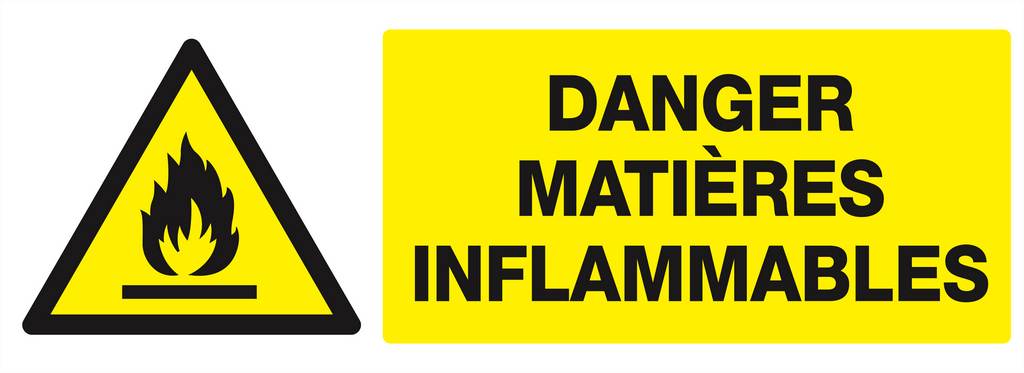 Panneau rigide DANGER, MATIERES INFLAMMABLES 330X120MM TALIAPLAST - 626303