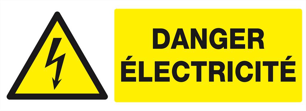 Panneau rigide DANGER, ELECTRICITE 330X120MM TALIAPLAST - 626305