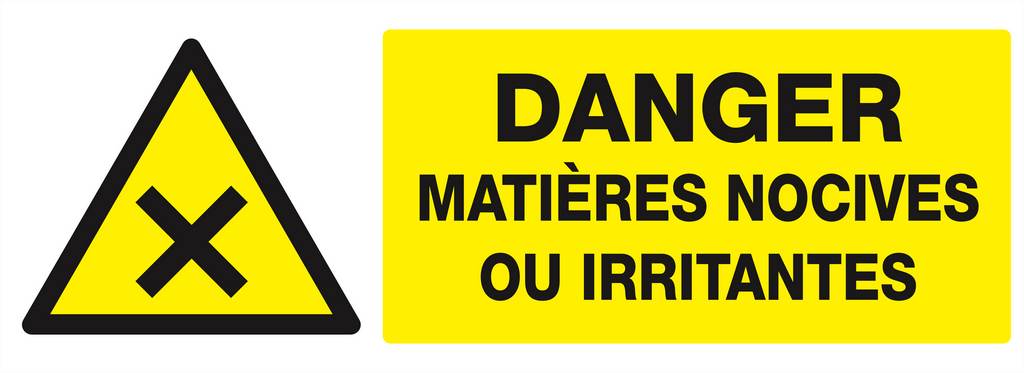 Panneau rigide DANGER MATIERES NOCIVES OU IRRITANTES 330X120MM TALIAPLAST - 626306