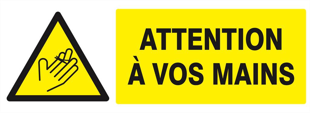 Panneau rigide DANGER ATTENTION A VOS MAINS 330X120MM TALIAPLAST - 626311