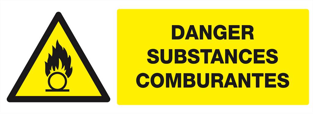 Panneau rigide DANGER, SUBSTANCES COMBURANTES 330X120MM TALIAPLAST - 626313
