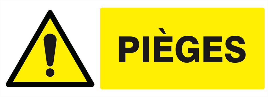 Panneau rigide DANGER PIEGES 330X120MM TALIAPLAST - 626321