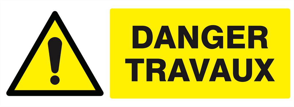 Panneau rigide DANGER TRAVAUX 330X120MM TALIAPLAST - 626322