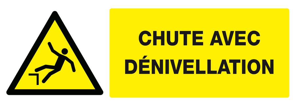 Panneau rigide DANGER, CHUTE AVEC DENIVELLATION 330X120MM TALIAPLAST - 626327