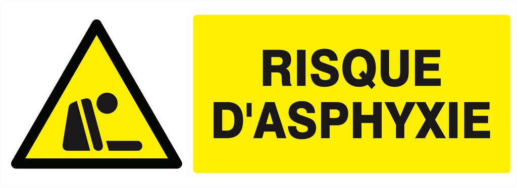 Panneau rigide DANGER RISQUE D' ASPHYXIE 330X120MM TALIAPLAST - 626329