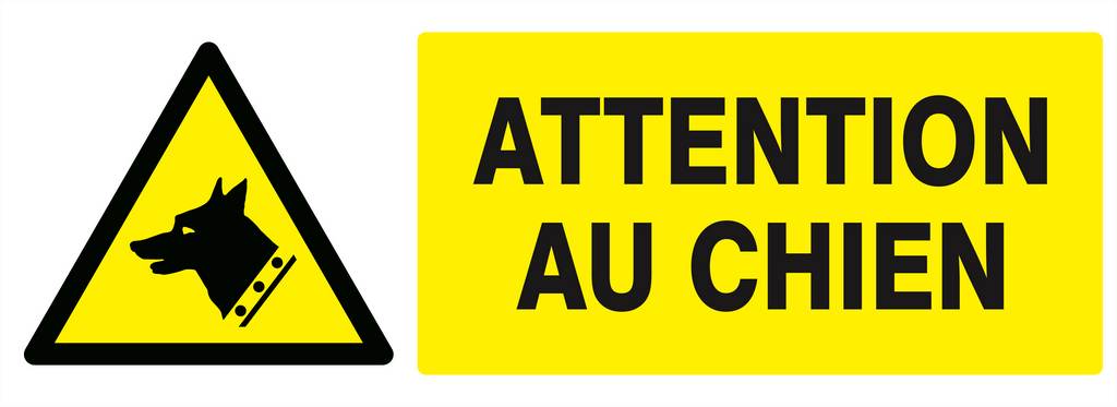 Panneau rigide DANGER, CHIEN DE GARDE 330X120MM TALIAPLAST - 626330