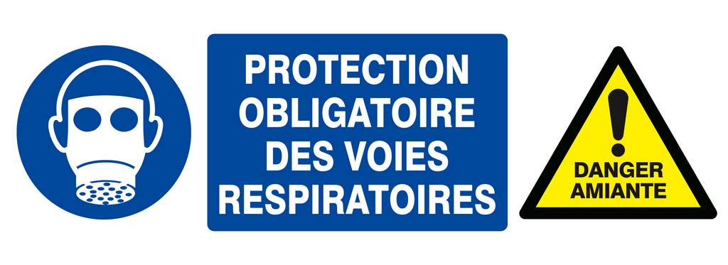 PROTECTION VOIES RESPIRATOIRES/DANGER AMIANTE 330x120mm TALIAPLAST - 626333