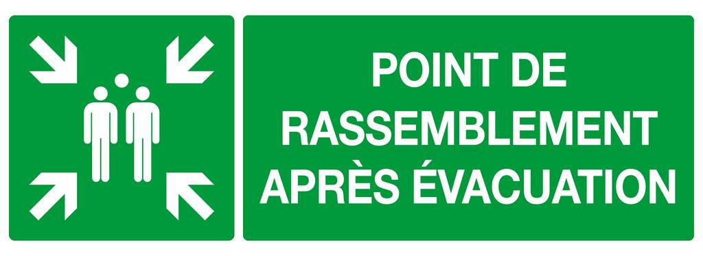 PANNEAU POINT DE RASSEMBLEMENT APRES EVACUATION 330X120MM TALIAPLAST - 626402