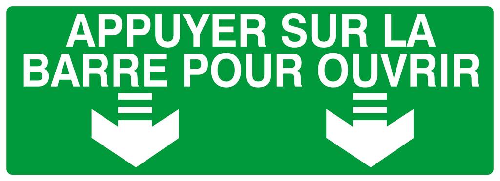 PANNEAU APPUYER SUR LA BARRE POUR OUVRIR 330X120MM TALIAPLAST - 626422